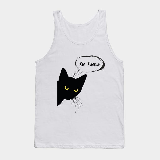 Funny Cat Ew People Meowy Cat Lovers Men Womens cat black Tank Top by l designs